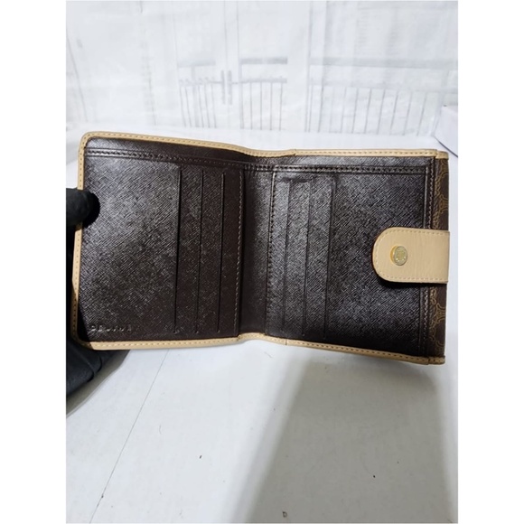 Authentic Celine Macadam Compact Wallet Beige/Brown - Picture 7 of 13